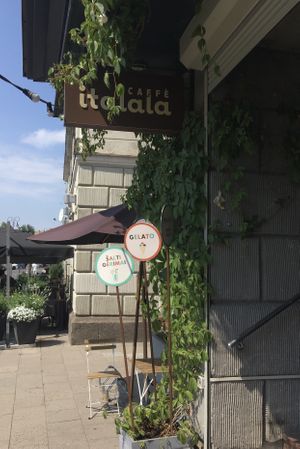 Sign at Italala Caffe in Vilnius
