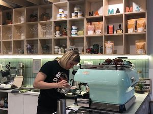 Inside of the cafe at Italala Caffe in Vilnius