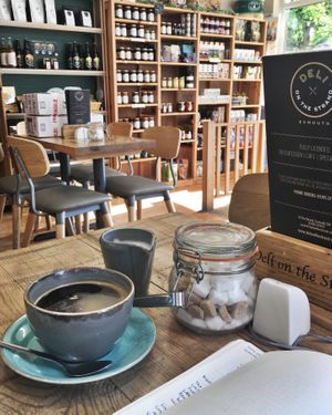 americano w/ oat milk! at Deli on the Strand in Exmouth