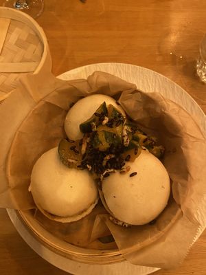 Aubergine bao buns  at Lab071 in Leiden