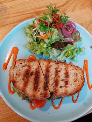 Tosti with avocado at Lab071 in Leiden