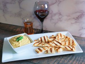Hummus and Pita  at Sabz in Northampton