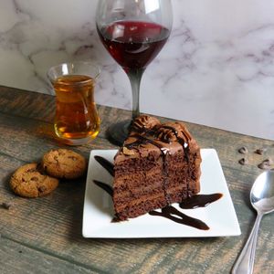 Chocolate cake  at Sabz in Northampton