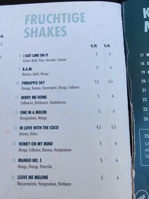 Menu 4-9-2020 at keevee in Heidelberg