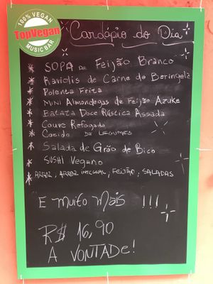 Cardápio do dia - sábado  at Top Vegan in Sao Paulo