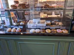 Display case. at Mmm Donuts in Barrie