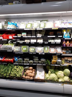 Products on shelf in Produce Section at Universal Living Sprouts in West Palm Beach
