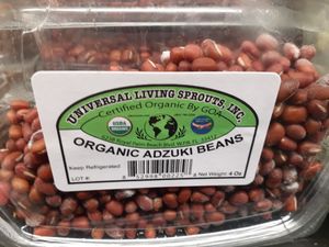 Organic Sprouted Adzuki Beans - mold present on front view and back view at Universal Living Sprouts in West Palm Beach