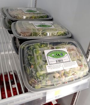 8.29.25 Mixed Salad with Whole Foods 365 Dressing - excessive moisture - no lot number, no "start date" , no best by date at Universal Living Sprouts in West Palm Beach