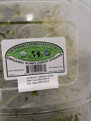 8.29.2025 Spoiled Product but LABELED and EXPIRED . . .sunflower sprouts at Universal Living Sprouts in West Palm Beach