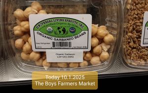 Organic Garbanzo Beans - no sprouted date, no best by date at Universal Living Sprouts in West Palm Beach