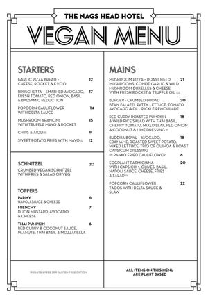 MENU (December 2022)  at The Nags Head Hotel in Adamstown