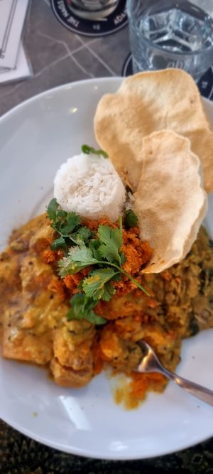 Sri Lankan pumpkin and sweet potato curry was delicious at The Nags Head Hotel in Adamstown