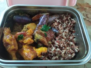 Cai fan With brown rice very filling 👌 at San De Vegetarian 三德 - Blk 256 Yishun in North Singapore