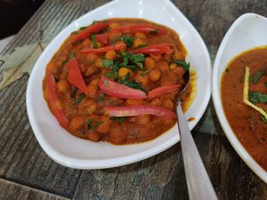 Chickpea curry at PureVeg Express in Quatre Bornes