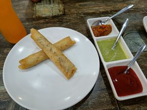 Spring rolls at PureVeg Express in Quatre Bornes