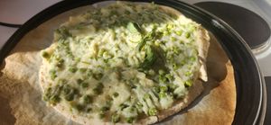 Potato pizza - so yum! at Stephanie's Country Cottages in Drummond North