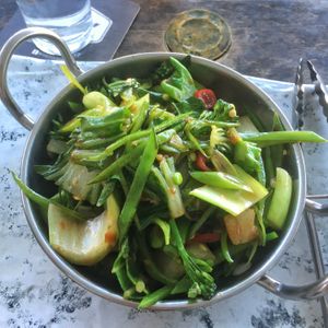 Spicy Asian greens - excellent  at The Dock in Hervey Bay