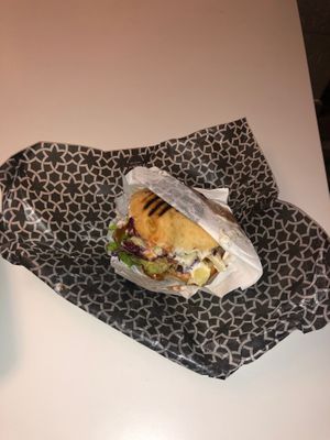 Vegan Kebab (sorry that this looks so bad, we got takeaway at night 😂) at Beykebap in Ibiza