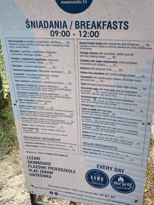 menu from 9am (2021) at M15 in Sopot