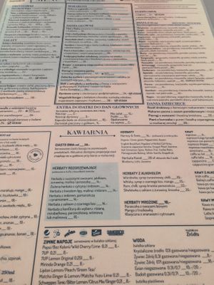 Menu at M15 in Sopot
