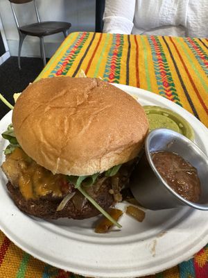Burger  at Pepe's Bistro in Lincoln