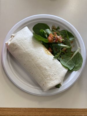 Rice and bean burrito with guacamole   at Pepe's Bistro in Lincoln