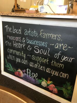 By the front counter  at Pepe's Bistro in Lincoln