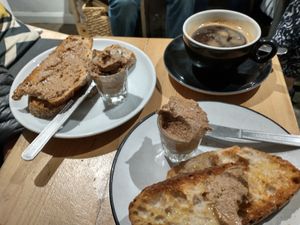 Sourdough toast with home-made nut butter. There was a choice of peanut, almond or cashew. at The Hairy Barista in Totnes