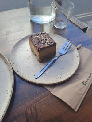 Chocolate and tahini caramel shortbread at The Hairy Barista in Totnes