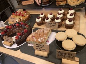 Cakes on offer for the day  at The Hairy Barista in Totnes