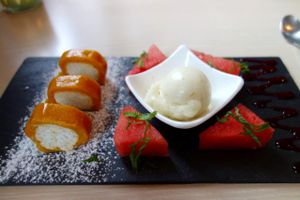dessert: mango rolls at De Eetstee in Amersfoort