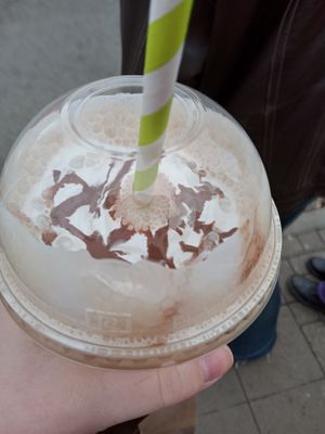 Mocha Frappéshake, very tasty, a good balance of coffee and chocolate flavours. at Luna's Vegan Corner in Cardiff