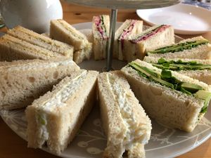 We LOVED the sandwiches and were thrilled they had gluten-free bread. I definitely would have liked to have had more savory, though the Tea for Two was really special + delicious! at Luna's Vegan Corner in Cardiff