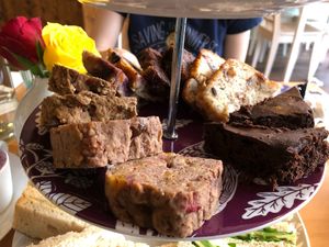 Assorted sweet breads at Luna's Vegan Corner in Cardiff