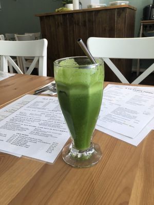 Gym Bunny green juice  at Luna's Vegan Corner in Cardiff