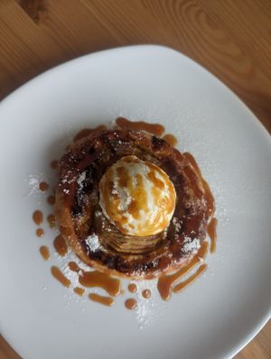 Pear and almond tart. at Luna's Vegan Corner in Cardiff
