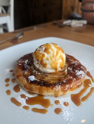 Pear and almond tart. at Luna's Vegan Corner in Cardiff