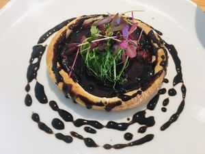 Beetroot tart - AH-MAZE-ING!  at Luna's Vegan Corner in Cardiff