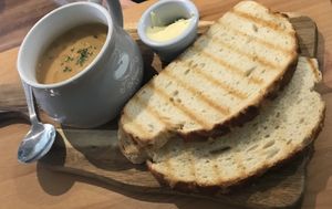 Soup of the day  at Luna's Vegan Corner in Cardiff