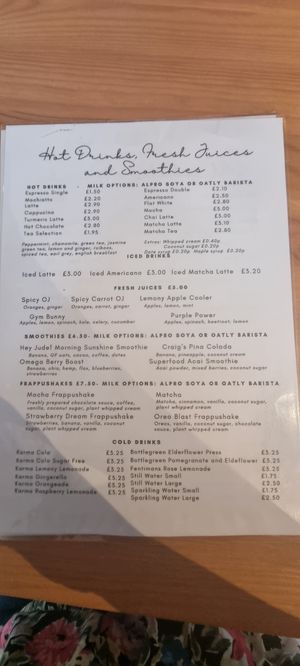 Menu 2 at Luna's Vegan Corner in Cardiff