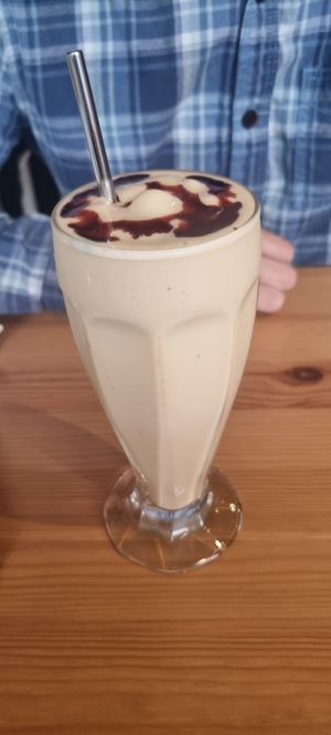 Pina colada shake at Luna's Vegan Corner in Cardiff