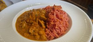 Jackfruit and chickpea stroganoff at Luna's Vegan Corner in Cardiff