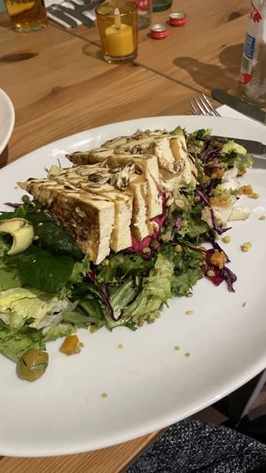 Tofu Buddha salad (falafel is the alternative topping)  at Luna's Vegan Corner in Cardiff