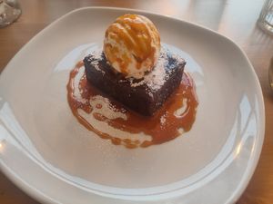 Sticky toffee pudding at Luna's Vegan Corner in Cardiff