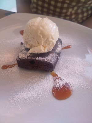 Brownie at Luna's Vegan Corner in Cardiff