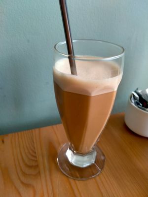 Ice latte at Luna's Vegan Corner in Cardiff