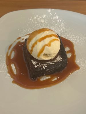 Sticky toffee pudding at Luna's Vegan Corner in Cardiff