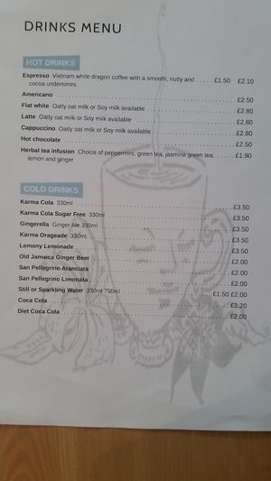 Menu at Luna's Vegan Corner in Cardiff