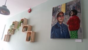 Painting for sale at Luna's Vegan Corner in Cardiff